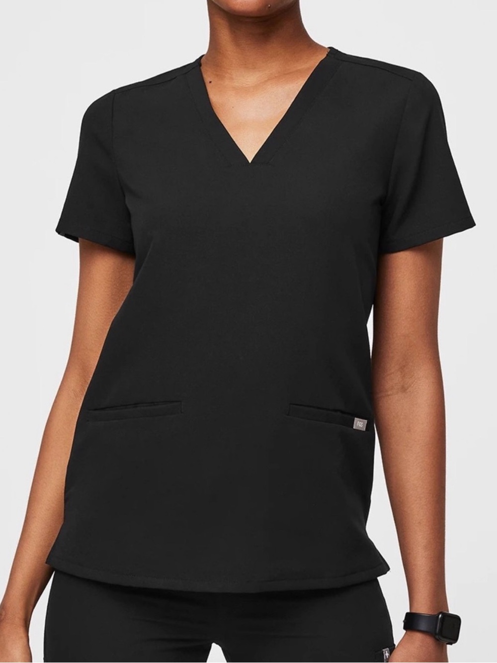 Figs Women's Black Scrub Top